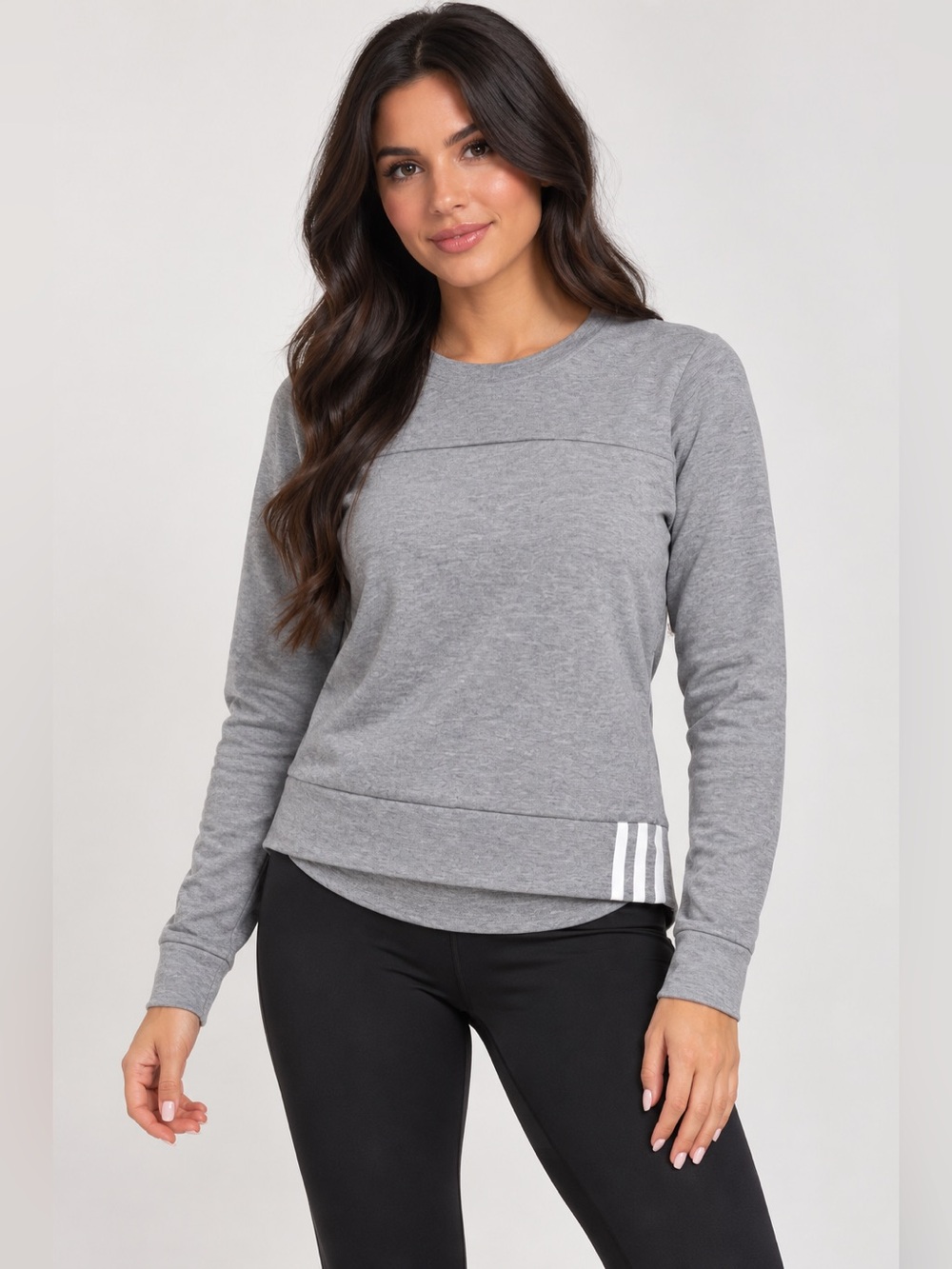 Adidas Women’s Heather Gray Crewneck Sweatshirt